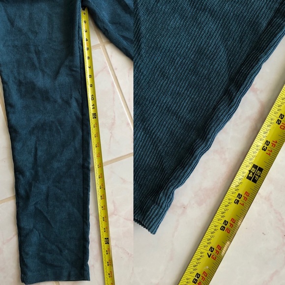 Teal Corduroy Paperbag Bag Pants - Picture 10 of 10